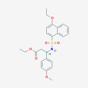 molecular formula C24H27NO6S B2895835 3-(4-乙氧基萘-1-磺酰胺基)-3-(4-甲氧基苯基)丙酸乙酯 CAS No. 681841-15-6