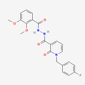 molecular formula C22H20FN3O5 B2895842 N'-(2,3-dimethoxybenzoyl)-1-(4-fluorobenzyl)-2-oxo-1,2-dihydropyridine-3-carbohydrazide CAS No. 1105210-61-4