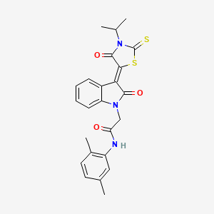 N-(2,5-dimethylphenyl)-2-[(3Z)-3-(3-isopropyl-4-oxo-2-thioxo-1,3-thiazolidin-5-ylidene)-2-oxo-2,3-dihydro-1H-indol-1-yl]acetamide