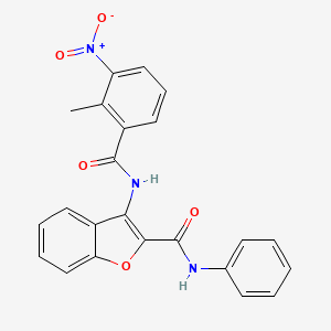 molecular formula C23H17N3O5 B2895863 3-(2-methyl-3-nitrobenzamido)-N-phenylbenzofuran-2-carboxamide CAS No. 887887-08-3