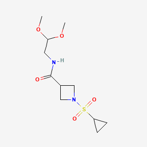 molecular formula C11H20N2O5S B2895864 1-(cyclopropylsulfonyl)-N-(2,2-dimethoxyethyl)azetidine-3-carboxamide CAS No. 1428363-93-2