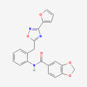 N-(2-((3-(furan-2-yl)-1,2,4-oxadiazol-5-yl)methyl)phenyl)benzo[d][1,3]dioxole-5-carboxamide