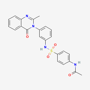 molecular formula C23H20N4O4S B2895868 N-(4-(N-(3-(2-甲基-4-氧代喹唑啉-3(4H)-基)苯基)磺酰氨基)苯基)乙酰胺 CAS No. 898456-29-6
