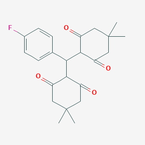 molecular formula C23H27FO4 B289587 2-[(4,4-Dimethyl-2,6-dioxocyclohexyl)(4-fluorophenyl)methyl]-5,5-dimethyl-1,3-cyclohexanedione 