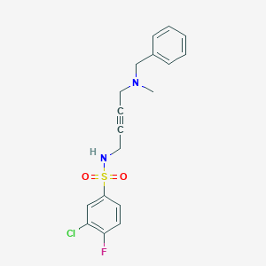 molecular formula C18H18ClFN2O2S B2895874 N-(4-(benzyl(methyl)amino)but-2-yn-1-yl)-3-chloro-4-fluorobenzenesulfonamide CAS No. 1396857-38-7