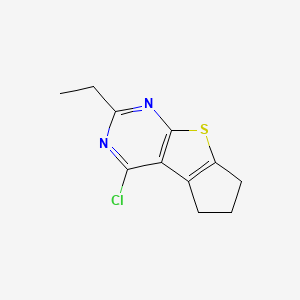 molecular formula C11H11ClN2S B2895881 4-Chloro-2-ethyl-6,7-dihydro-5h-cyclopenta[4,5]thieno[2,3-d]pyrimidine CAS No. 307343-93-7