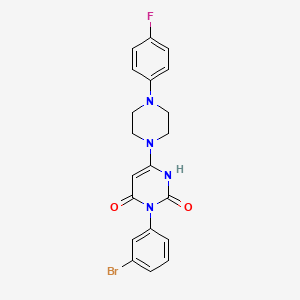 molecular formula C20H18BrFN4O2 B2895887 3-(3-溴苯基)-6-(4-(4-氟苯基)哌嗪-1-基)嘧啶-2,4(1H,3H)-二酮 CAS No. 847398-98-5