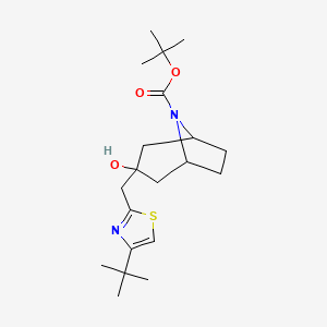 molecular formula C20H32N2O3S B2895896 Tert-butyl 3-[(4-tert-butyl-1,3-thiazol-2-yl)methyl]-3-hydroxy-8-azabicyclo[3.2.1]octane-8-carboxylate CAS No. 2126159-78-0