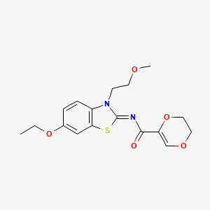 (Z)-N-(6-ethoxy-3-(2-methoxyethyl)benzo[d]thiazol-2(3H)-ylidene)-5,6-dihydro-1,4-dioxine-2-carboxamide