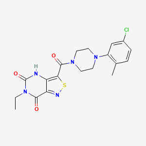 molecular formula C19H20ClN5O3S B2895898 3-{[4-(5-chloro-2-methylphenyl)piperazino]carbonyl}-6-ethylisothiazolo[4,3-d]pyrimidine-5,7(4H,6H)-dione CAS No. 1251705-39-1