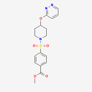 molecular formula C17H19N3O5S B2895899 4-((4-(哒嗪-3-氧基)哌啶-1-基)磺酰基)苯甲酸甲酯 CAS No. 1797592-44-9