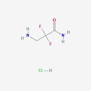 molecular formula C3H7ClF2N2O B2895900 3-Amino-2,2-difluoropropanamide hydrochloride CAS No. 2138093-21-5