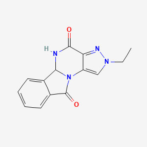 molecular formula C14H12N4O2 B2895901 2-ethyl-5,5a-dihydro-2H-pyrazolo[3',4':5,6]pyrimido[2,1-a]isoindole-4,10-dione CAS No. 866817-61-0
