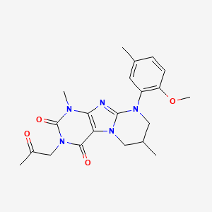 9-(2-methoxy-5-methylphenyl)-1,7-dimethyl-3-(2-oxopropyl)-7,8-dihydro-6H-purino[7,8-a]pyrimidine-2,4-dione