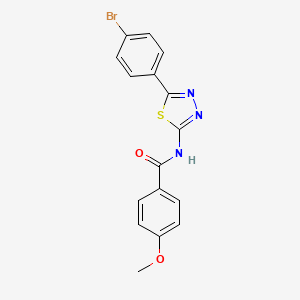molecular formula C16H12BrN3O2S B2895914 N-[5-(4-bromophenyl)-1,3,4-thiadiazol-2-yl]-4-methoxybenzamide CAS No. 380569-75-5