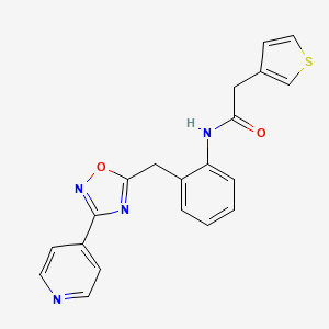 N-(2-((3-(pyridin-4-yl)-1,2,4-oxadiazol-5-yl)methyl)phenyl)-2-(thiophen-3-yl)acetamide