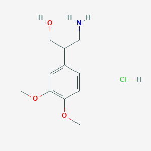 molecular formula C11H18ClNO3 B2895923 3-Amino-2-(3,4-dimethoxyphenyl)propan-1-ol hydrochloride CAS No. 36848-70-1