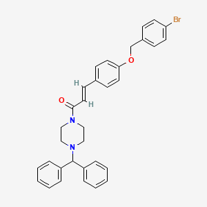 molecular formula C33H31BrN2O2 B2895924 (E)-1-(4-benzhydrylpiperazino)-3-{4-[(4-bromobenzyl)oxy]phenyl}-2-propen-1-one CAS No. 477888-97-4