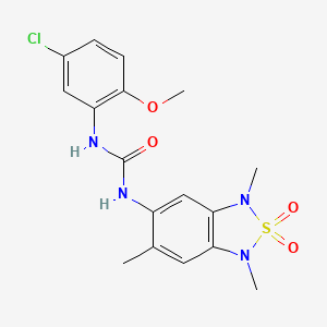 molecular formula C17H19ClN4O4S B2895926 1-(5-Chloro-2-methoxyphenyl)-3-(1,3,6-trimethyl-2,2-dioxido-1,3-dihydrobenzo[c][1,2,5]thiadiazol-5-yl)urea CAS No. 2034543-27-4