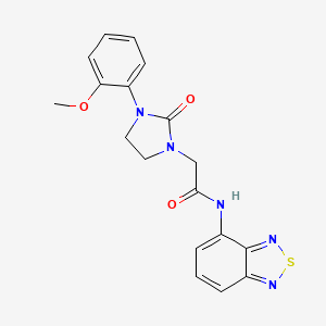 molecular formula C18H17N5O3S B2895930 N-(benzo[c][1,2,5]thiadiazol-4-yl)-2-(3-(2-methoxyphenyl)-2-oxoimidazolidin-1-yl)acetamide CAS No. 1251708-44-7