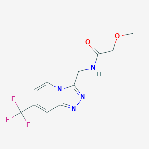 molecular formula C11H11F3N4O2 B2895932 2-methoxy-N-((7-(trifluoromethyl)-[1,2,4]triazolo[4,3-a]pyridin-3-yl)methyl)acetamide CAS No. 2034373-56-1