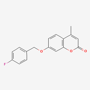 molecular formula C17H13FO3 B2895933 7-[(4-氟苯基)甲氧基]-4-甲基-2H-色烯-2-酮 CAS No. 305865-59-2