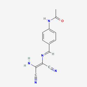 molecular formula C13H11N5O B2895939 N-{4-[(1E)-{[(1Z)-2-氨基-1,2-二氰乙-1-烯-1-基]亚氨基}甲基]苯基}乙酰胺 CAS No. 933949-52-1