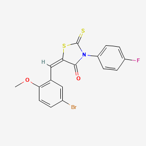 (5E)-5-[(5-bromo-2-methoxyphenyl)methylidene]-3-(4-fluorophenyl)-2-sulfanylidene-1,3-thiazolidin-4-one