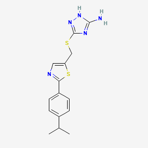 molecular formula C15H17N5S2 B2895942 5-[({2-[4-(propan-2-yl)phenyl]-1,3-thiazol-5-yl}methyl)sulfanyl]-4H-1,2,4-triazol-3-amine CAS No. 851213-82-6
