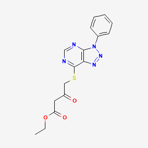 ethyl 3-oxo-4-((3-phenyl-3H-[1,2,3]triazolo[4,5-d]pyrimidin-7-yl)thio)butanoate
