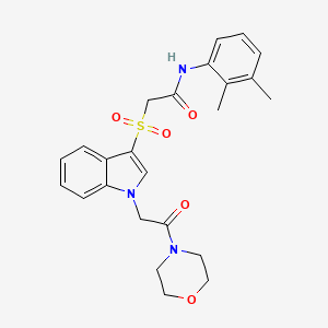molecular formula C24H27N3O5S B2895947 N-(2,3-dimethylphenyl)-2-((1-(2-morpholino-2-oxoethyl)-1H-indol-3-yl)sulfonyl)acetamide CAS No. 878058-94-7