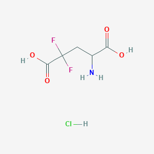 molecular formula C5H8ClF2NO4 B2895950 4-氨基-2,2-二氟戊二酸；盐酸盐 CAS No. 2551116-45-9