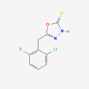 molecular formula C9H6ClFN2OS B2895954 5-[(2-氯-6-氟苯基)甲基]-1,3,4-恶二唑-2-硫醇 CAS No. 1152542-00-1