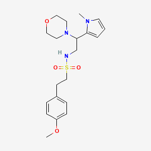 molecular formula C20H29N3O4S B2895960 2-(4-methoxyphenyl)-N-(2-(1-methyl-1H-pyrrol-2-yl)-2-morpholinoethyl)ethanesulfonamide CAS No. 1049370-90-2