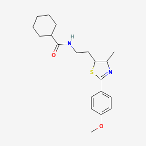 molecular formula C20H26N2O2S B2895961 N-[2-[2-(4-甲氧基苯基)-4-甲基-1,3-噻唑-5-基]乙基]环己烷甲酰胺 CAS No. 869070-16-6