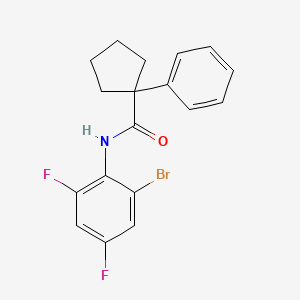 molecular formula C18H16BrF2NO B2895965 N-(6-Bromo-2,4-difluorophenyl)(phenylcyclopentyl)formamide CAS No. 1023500-95-9