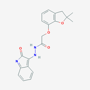 molecular formula C20H19N3O4 B289597 2-[(2,2-dimethyl-3H-1-benzofuran-7-yl)oxy]-N'-(2-oxoindol-3-yl)acetohydrazide 