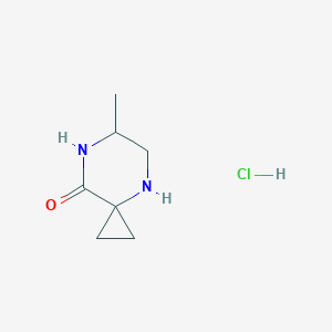 molecular formula C7H13ClN2O B2895973 6-Methyl-4,7-diazaspiro[2.5]octan-8-one;hydrochloride CAS No. 2411202-26-9