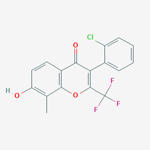 molecular formula C17H10ClF3O3 B2895974 3-(2-Chloro-phenyl)-7-hydroxy-8-methyl-2-trifluoromethyl-chromen-4-one CAS No. 328019-92-7