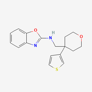 molecular formula C17H18N2O2S B2895983 N-[(4-Thiophen-3-yloxan-4-yl)methyl]-1,3-benzoxazol-2-amine CAS No. 2379994-13-3
