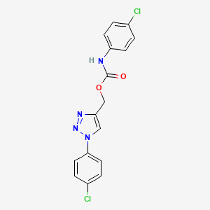 molecular formula C16H12Cl2N4O2 B2895984 [1-(4-chlorophenyl)-1H-1,2,3-triazol-4-yl]methyl N-(4-chlorophenyl)carbamate CAS No. 338419-14-0
