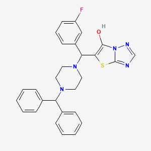molecular formula C28H26FN5OS B2896005 5-((4-Benzhydrylpiperazin-1-yl)(3-fluorophenyl)methyl)thiazolo[3,2-b][1,2,4]triazol-6-ol CAS No. 868220-02-4