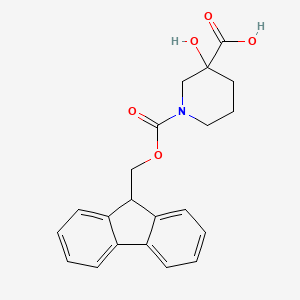 molecular formula C21H21NO5 B2896007 1-{[(9H-芴-9-基)甲氧基]羰基}-3-羟基哌啶-3-甲酸 CAS No. 1849869-52-8