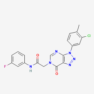 molecular formula C19H14ClFN6O2 B2896010 2-[3-(3-chloro-4-methylphenyl)-7-oxotriazolo[4,5-d]pyrimidin-6-yl]-N-(3-fluorophenyl)acetamide CAS No. 888426-00-4