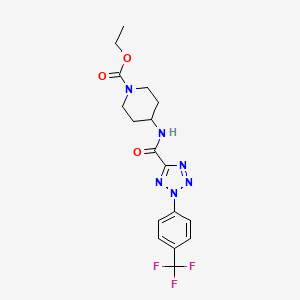 ethyl 4-(2-(4-(trifluoromethyl)phenyl)-2H-tetrazole-5-carboxamido)piperidine-1-carboxylate