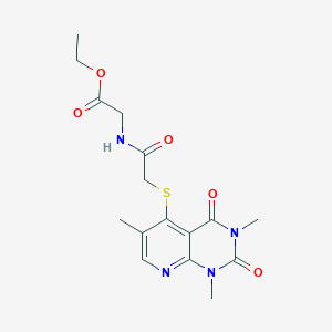 molecular formula C16H20N4O5S B2896012 Ethyl 2-(2-((1,3,6-trimethyl-2,4-dioxo-1,2,3,4-tetrahydropyrido[2,3-d]pyrimidin-5-yl)thio)acetamido)acetate CAS No. 899747-27-4