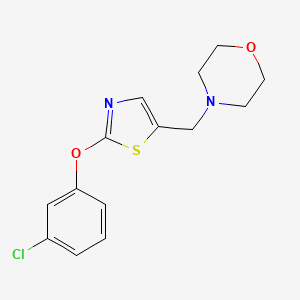 molecular formula C14H15ClN2O2S B2896013 4-{[2-(3-Chlorophenoxy)-1,3-thiazol-5-yl]methyl}morpholine CAS No. 691869-03-1