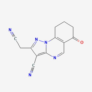 molecular formula C13H9N5O B2896017 2-(Cyanomethyl)-6-oxo-6,7,8,9-tetrahydropyrazolo[1,5-a]quinazoline-3-carbonitrile CAS No. 860784-91-4