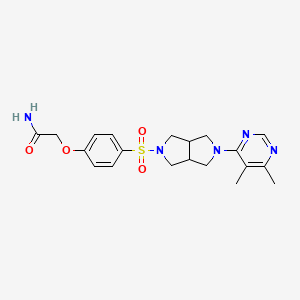 molecular formula C20H25N5O4S B2896022 2-[4-[[2-(5,6-Dimethylpyrimidin-4-yl)-1,3,3a,4,6,6a-hexahydropyrrolo[3,4-c]pyrrol-5-yl]sulfonyl]phenoxy]acetamide CAS No. 2415469-48-4