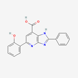 molecular formula C19H13N3O3 B2896028 5-(2-hydroxyphenyl)-2-phenyl-3H-imidazo[4,5-b]pyridine-7-carboxylic acid CAS No. 1021052-23-2